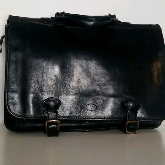 Vintage black leather attache - Picture 1 of 10